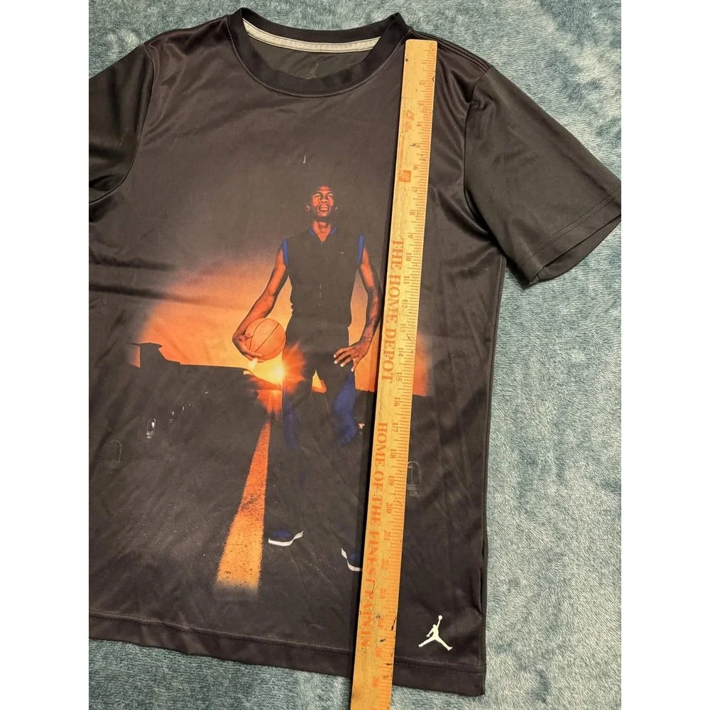 Jordan Mens Michael Jordan Sunset Runway Graphic Tee Shirt Size XL Black